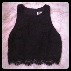 Show me your Mumu NEW black lace crop top! Sz S!